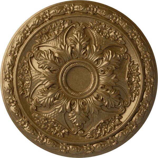 Ekena Millwork Baile Ceiling Medallion (Fits Canopies up to 3 1/4"), Hand-Painted Pale Gold, 20"OD x 1 5/8"P CM20BLPAS - main